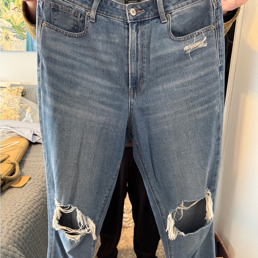 Distressed Blue Jeans